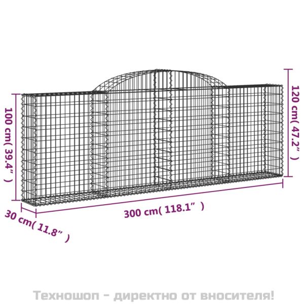 Габионни кошници арка 6 бр 300x30x100/120 см поцинковано желязо