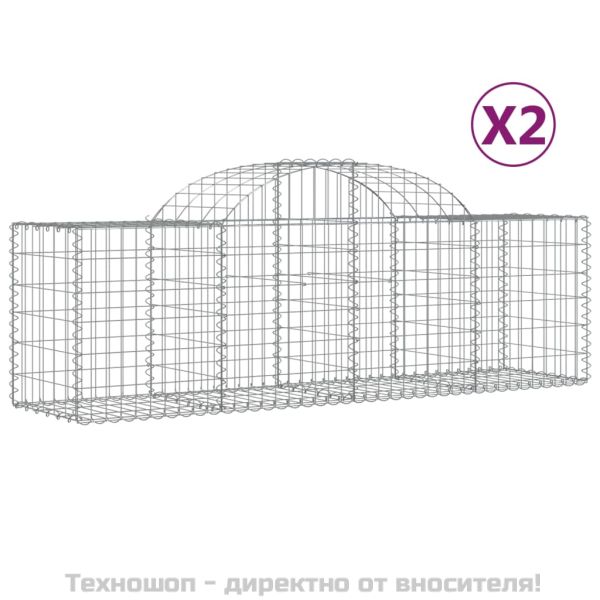 Габионни кошници арка 2 бр 200x50x60/80 см поцинковано желязо