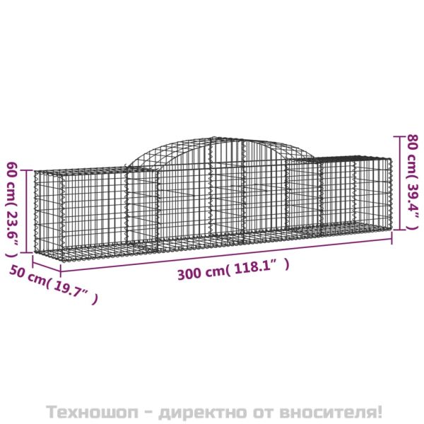 Габионни кошници арка 11 бр 300x50x60/80 см поцинковано желязо