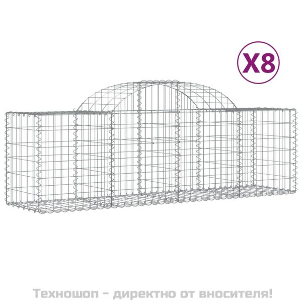 Габионни кошници арка 8 бр 200x50x60/80 см поцинковано желязо