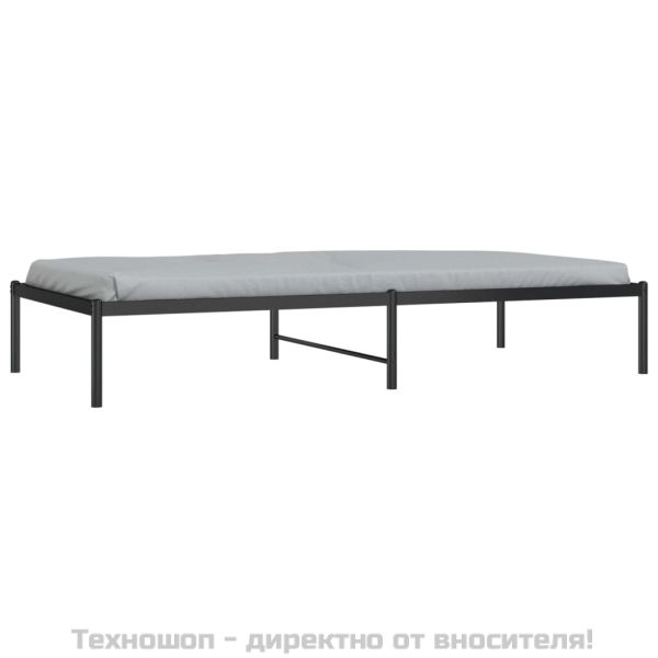 Метална рамка за легло, черна, 90x190 см