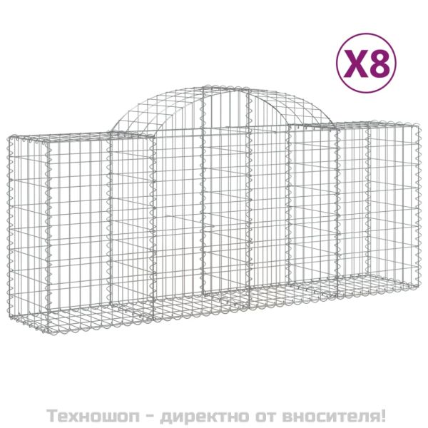 Габионни кошници арка 8 бр 200x50x80/100 см поцинковано желязо