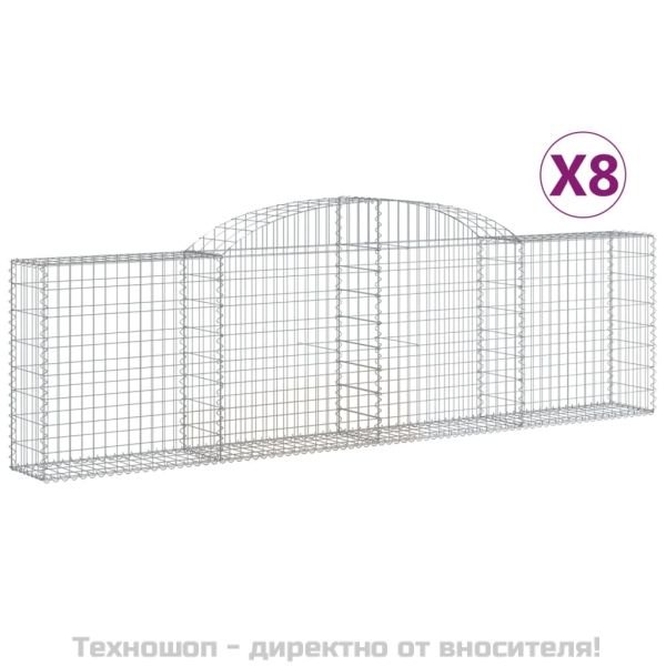 Габионни кошници арка 8 бр 300x30x80/100 см поцинковано желязо
