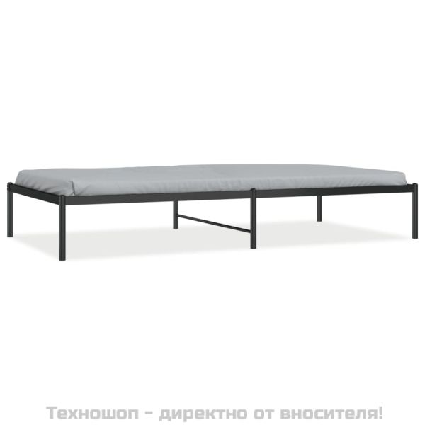 Метална рамка за легло, черна, 100x200 см