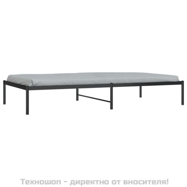 Метална рамка за легло, черна, 100x200 см