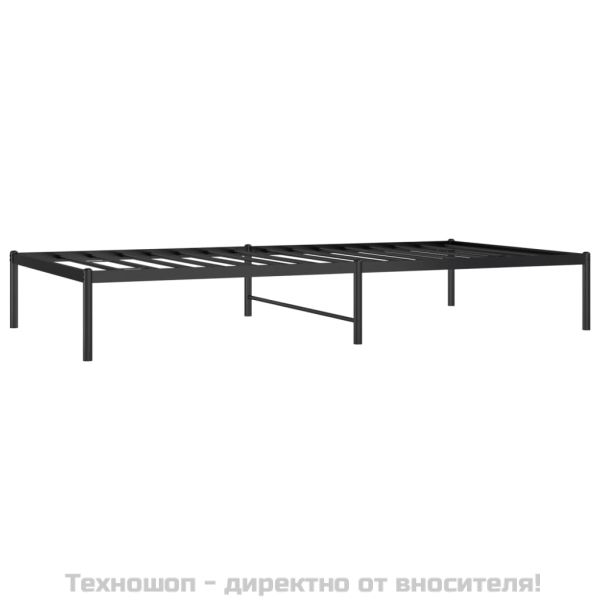 Метална рамка за легло, черна, 100x200 см