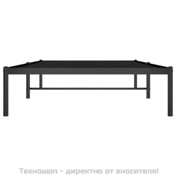 Метална рамка за легло, черна, 100x200 см