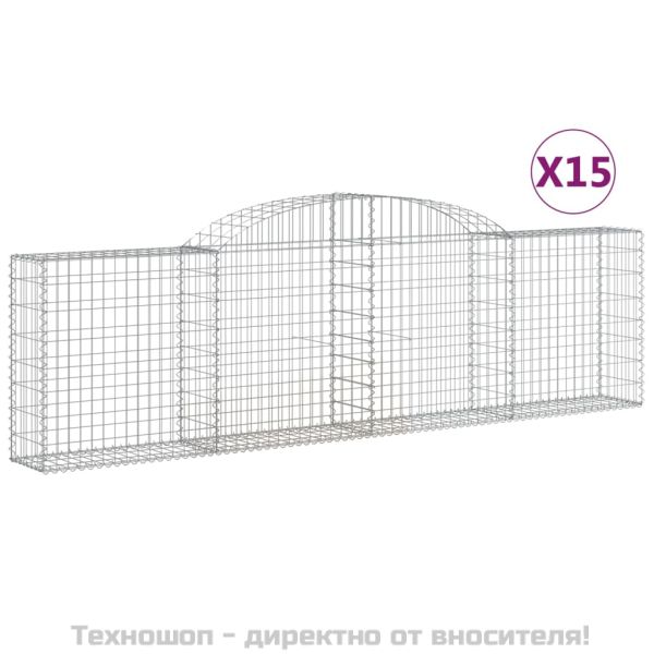 Габионни кошници арка 15 бр 300x30x80/100 см поцинковано желязо