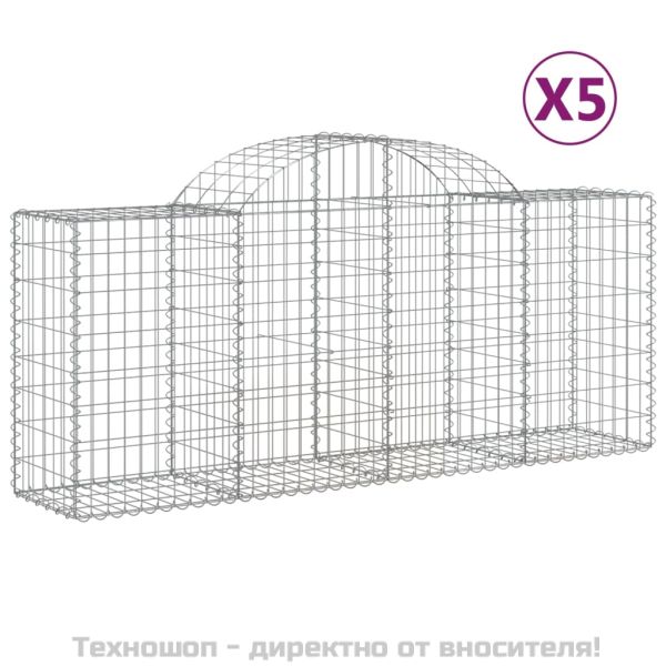 Габионни кошници арка 5 бр 200x50x80/100 см поцинковано желязо