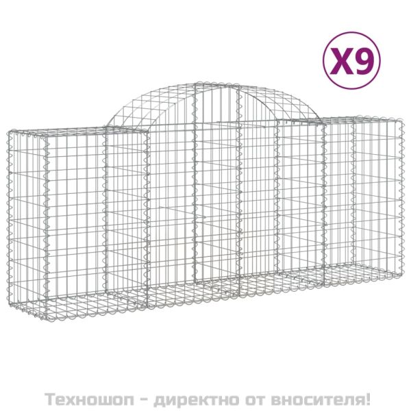 Габионни кошници арка 9 бр 200x50x80/100 см поцинковано желязо