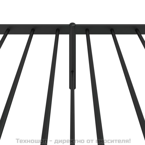 Метална рамка за легло с горна табла, черна, 100x200 см