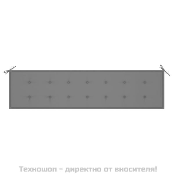 Възглавница за градинска пейка сива 200x50x4 см оксфорд плат