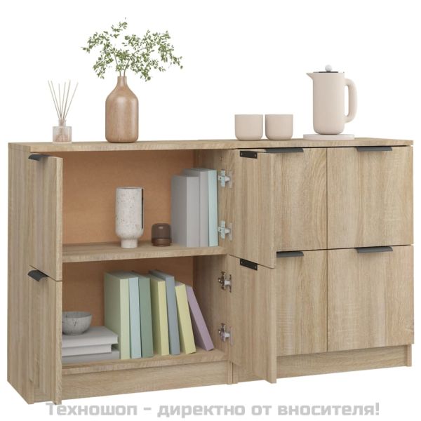 Сайдборди, 2 бр, дъб сонома, 60x30x70 см, инженерно дърво