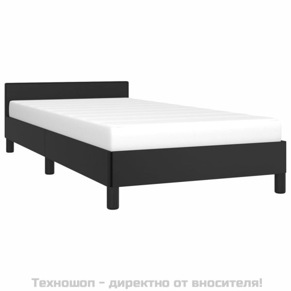 Рамка за легло с табла без матрак, черна, 90x190 см