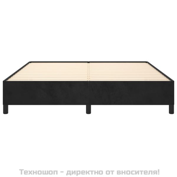 Рамка за легло без матрак, черна, 180x200 см, кадифе