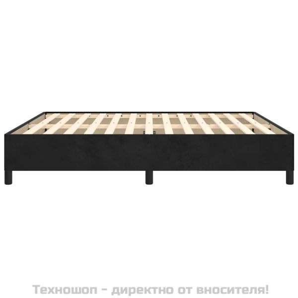 Рамка за легло без матрак, черна, 180x200 см, кадифе