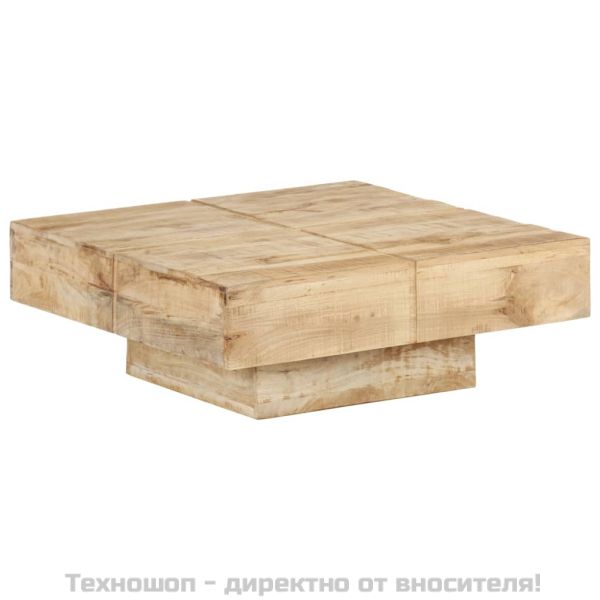 Маса за кафе, 80x80x28 cм, мангово дърво масив