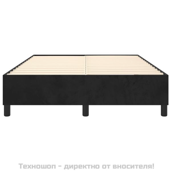 Рамка за легло с пружини, черна, 140x200 см кадифе