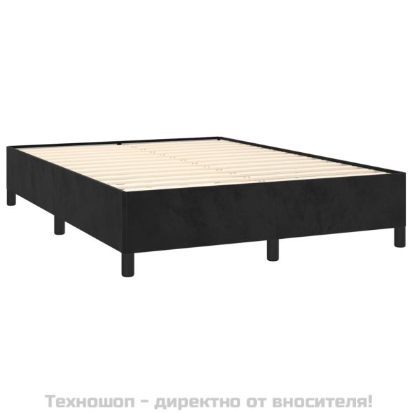 Рамка за легло без матрак, черна, 140x200 см кадифе
