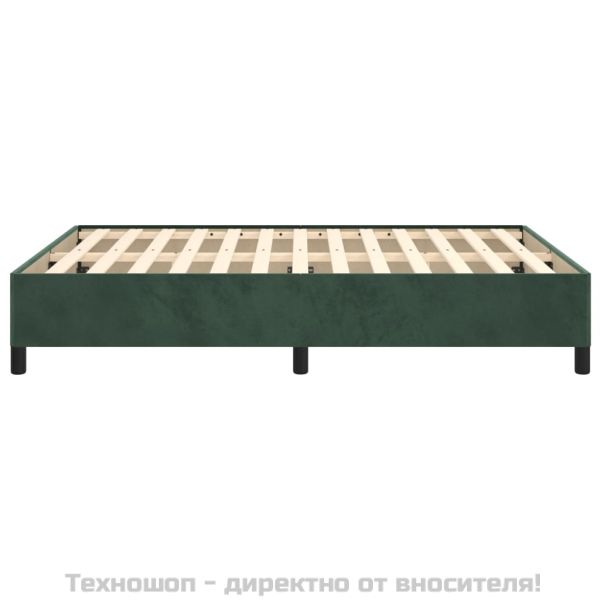 Рамка за легло без матрак, тъмнозелена, 140x190 см, кадифе