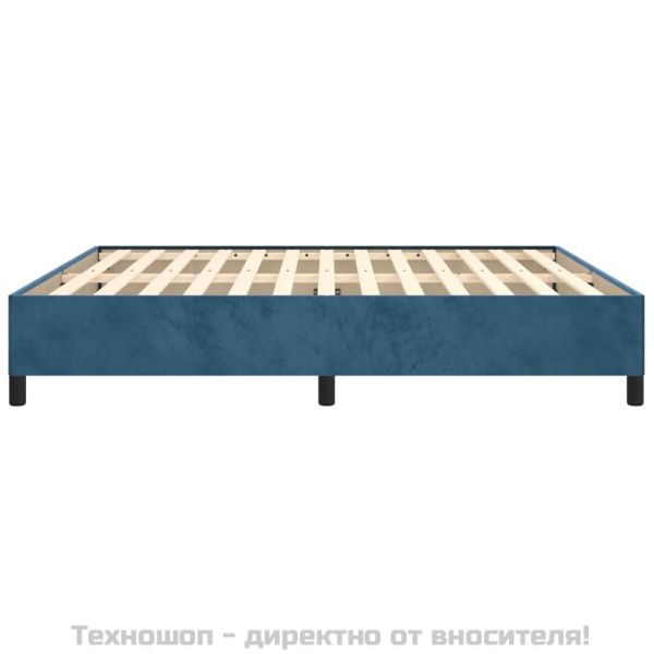 Рамка за легло без матрак, тъмносиня, 180x200 см, кадифе