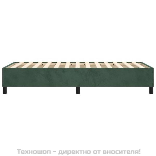 Рамка за легло с пружини, тъмнозелена, 100x200 см, кадифе