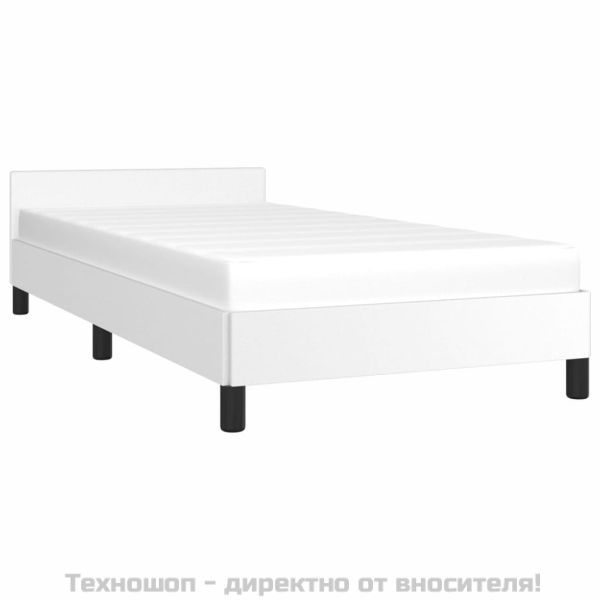 Рамка за легло с табла без матрак, бяла, 90x190 см