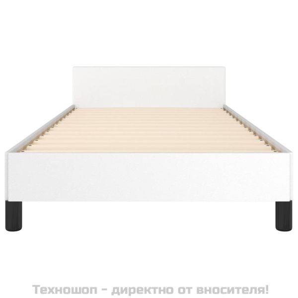 Рамка за легло с табла без матрак, бяла, 90x190 см