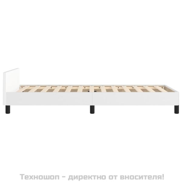 Рамка за легло с табла без матрак, бяла, 90x190 см