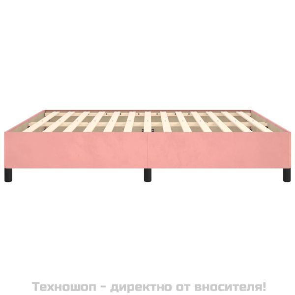Рамка за легло, розова, 160x200 см, кадифе