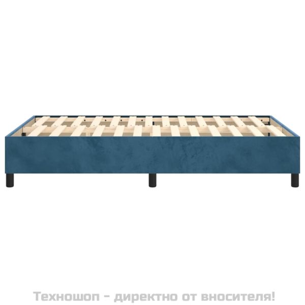Рамка за легло с пружини, тъмносиня, 120x200 см, кадифе