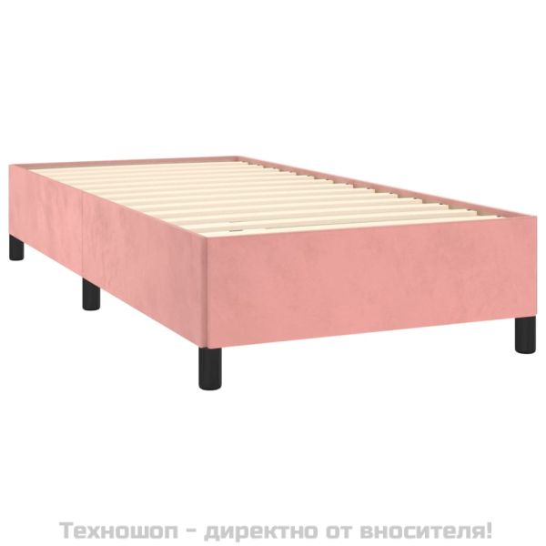 Рамка за легло, розова, 90x200 см, кадифе