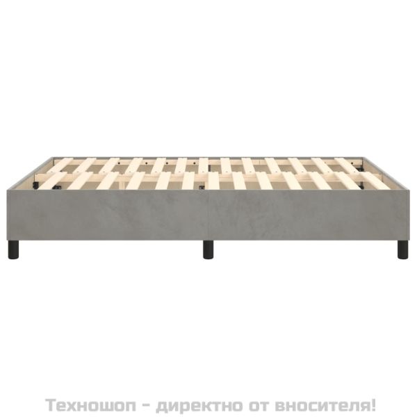Рамка за легло с пружини, светлосива, 140x200 см, кадифе