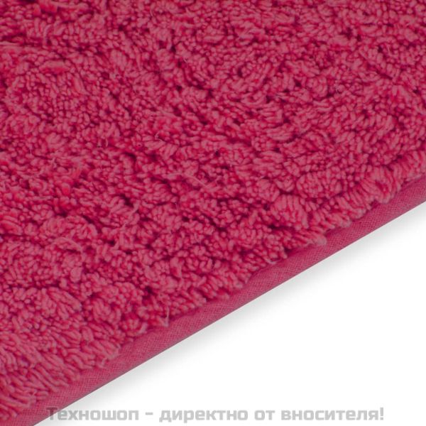 Комплект постелки за баня, 2 бр, текстил, фуксия