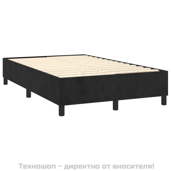 Рамка за легло с пружини, черна, 120x200 см, кадифе