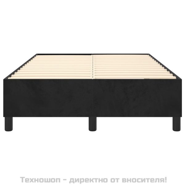 Рамка за легло с пружини, черна, 120x200 см, кадифе