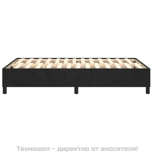 Рамка за легло с пружини, черна, 120x200 см, кадифе