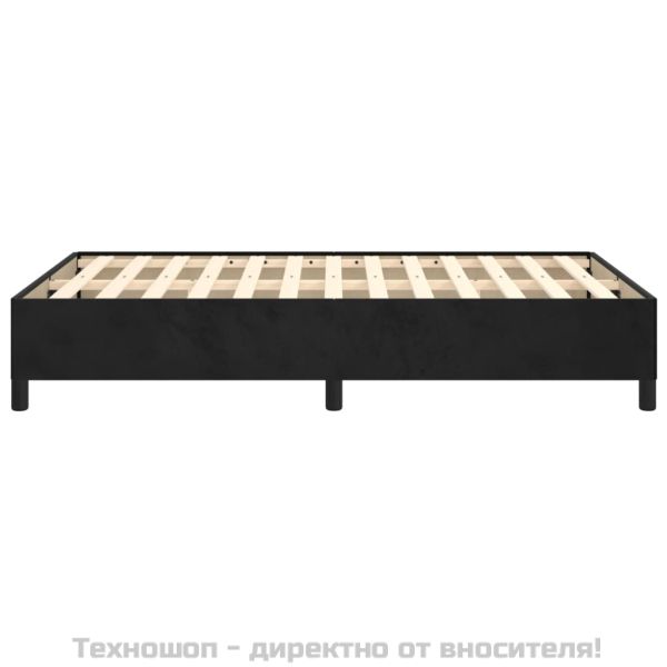Рамка за легло без матрак, черна, 120x200 см, кадифе