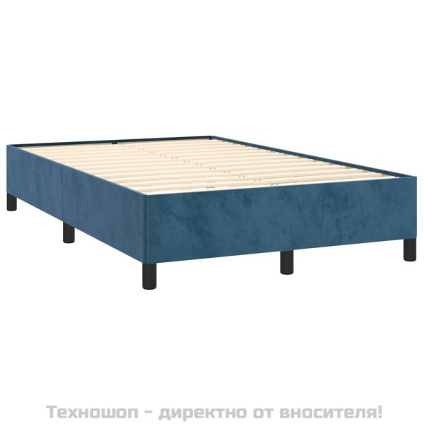 Рамка за легло без матрак, тъмносиня, 120x200 см, кадифе