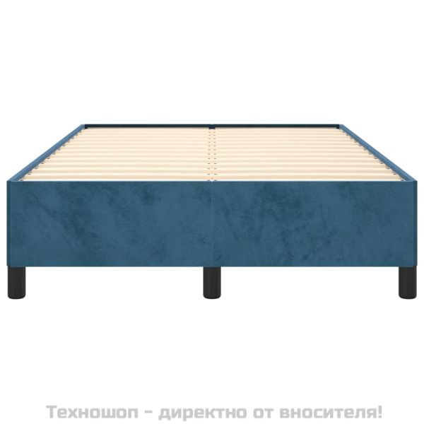Рамка за легло без матрак, тъмносиня, 120x200 см, кадифе