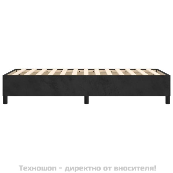Рамка за легло с пружини, черна, 100x200 см, кадифе