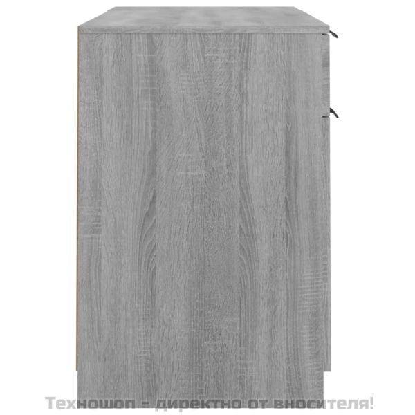 Бюро със страничен шкаф, Сива сонома, инженерна дървесина