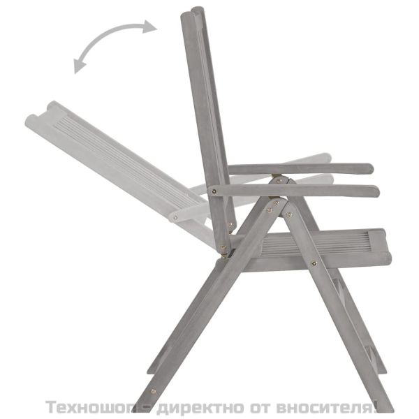 Градински накланящи се столове 4 бр с възглавници акация масив