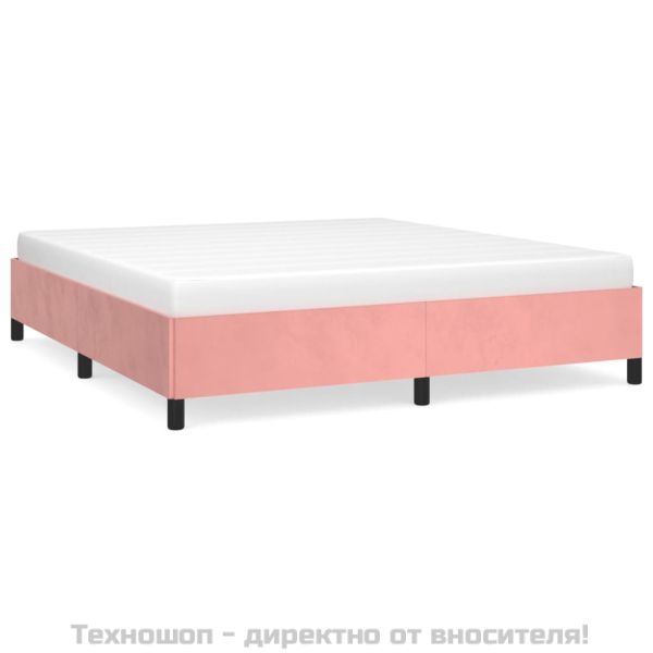 Рамка за легло, розова, 180x200 см, кадифе