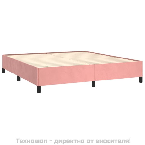 Рамка за легло, розова, 180x200 см, кадифе