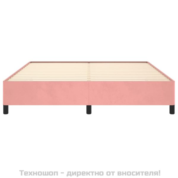 Рамка за легло, розова, 180x200 см, кадифе
