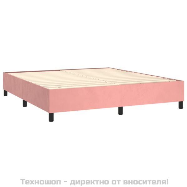 Рамка за легло с пружини, розова, 180x200 см, кадифе
