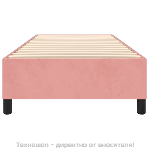 Рамка за легло с пружини, розова, 100x200 см, кадифе
