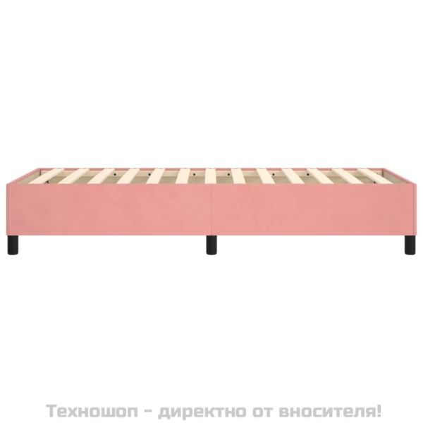 Рамка за легло с пружини, розова, 100x200 см, кадифе