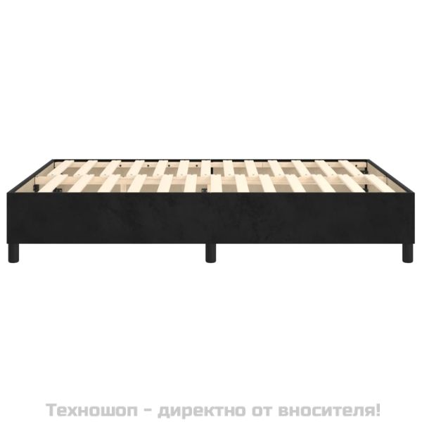 Рамка за легло с пружини, черна, 140x190 см кадифе
